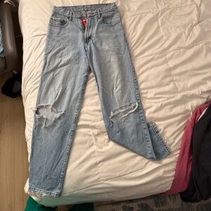 Lucky Brand Dungarees of America Light Blue Relaxed Zipper Denim Jeans